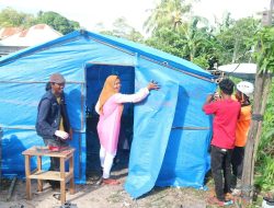 Relawan MDMC Terus Bangun Rumah Hunian Darurat Untuk Warga Terdampak Gempa di Selayar