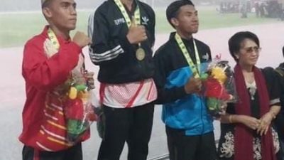 Zainur Siswa MA Arifah Gowa Raih Emas Cabang Lari 100M di POSPENAS Solo